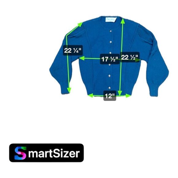 Vintage Woodstock By Bernard 100% Wool Cardigan Sweater Button-Up Blue Jacket 40 - Picture 5 of 5